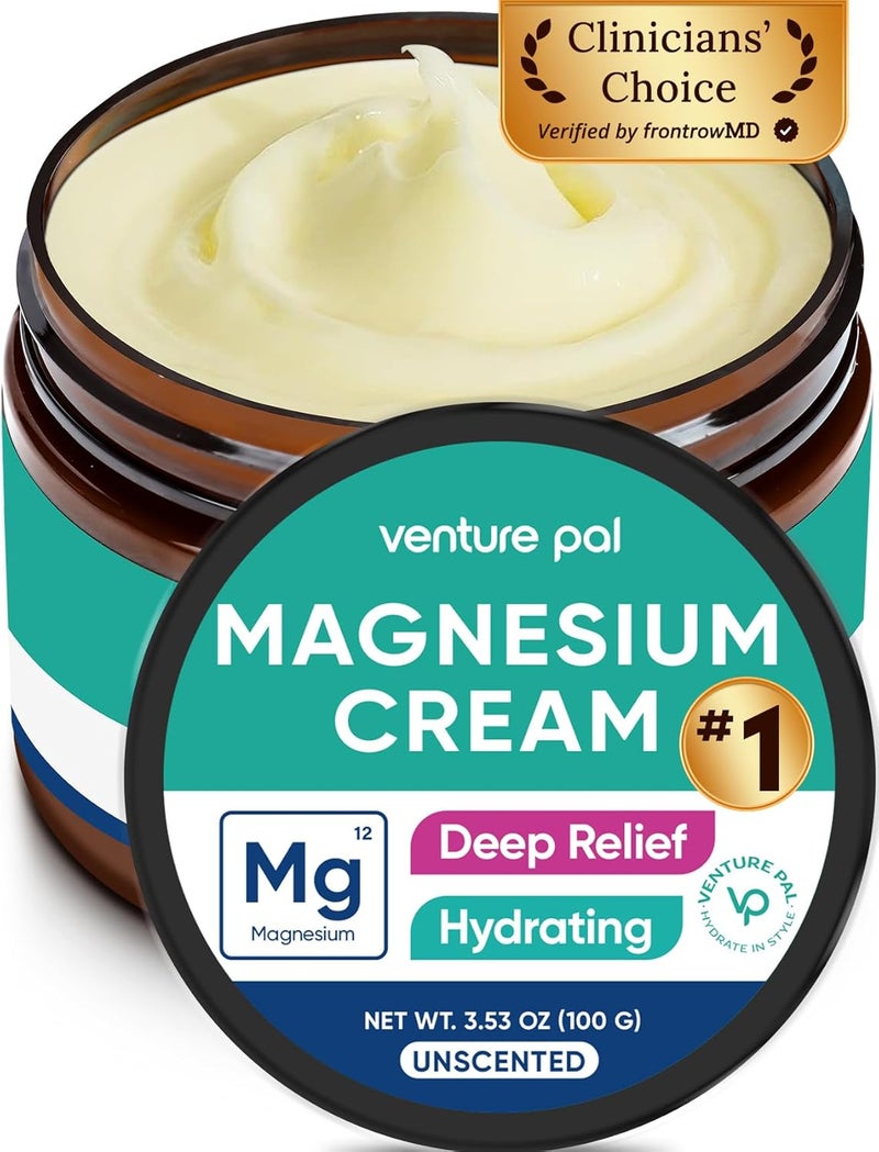 Venture Pal Magnesium Lotion, Topical Magnesium Cream, Leg & Muscle Relaxation with Coconut Oil, Shea Butter & Hyaluronic Acid, Safe for Kids - Image 1